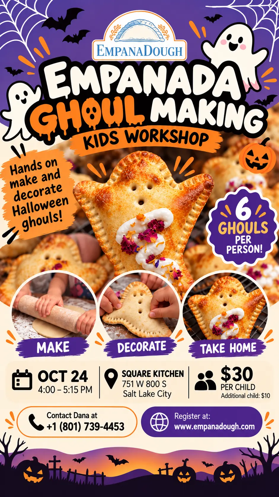 Empanada Ghoul Making Kids Workshop flyer